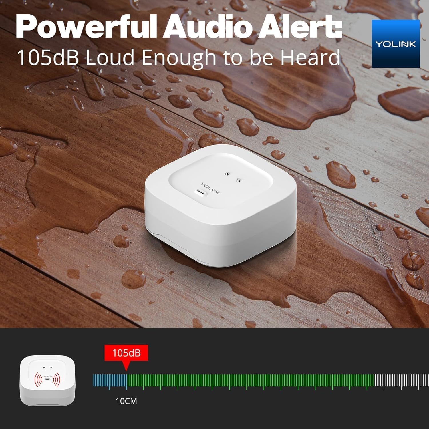 YoLink Smart Home Starter Kit: SpeakerHub & Water Leak Sensor 4 with 105dB Audio Alarm 2-Pack, SMS/Text, Email & Push Notifications, Freeze Warning, LoRa Up to 1/4 Mile Open-Air Range, w/Alexa, IFTTT