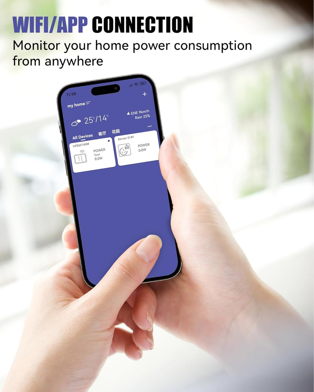 BALDR Wi-Fi Home Power Monitor Consumption Watt Meter w/Smart Socket - Electric Meter w/Tariffs & Budget Alerts, Power Meter Home Energy Monitor, Electricity Usage Monitor Smart- 2.4GHZ Network Only
