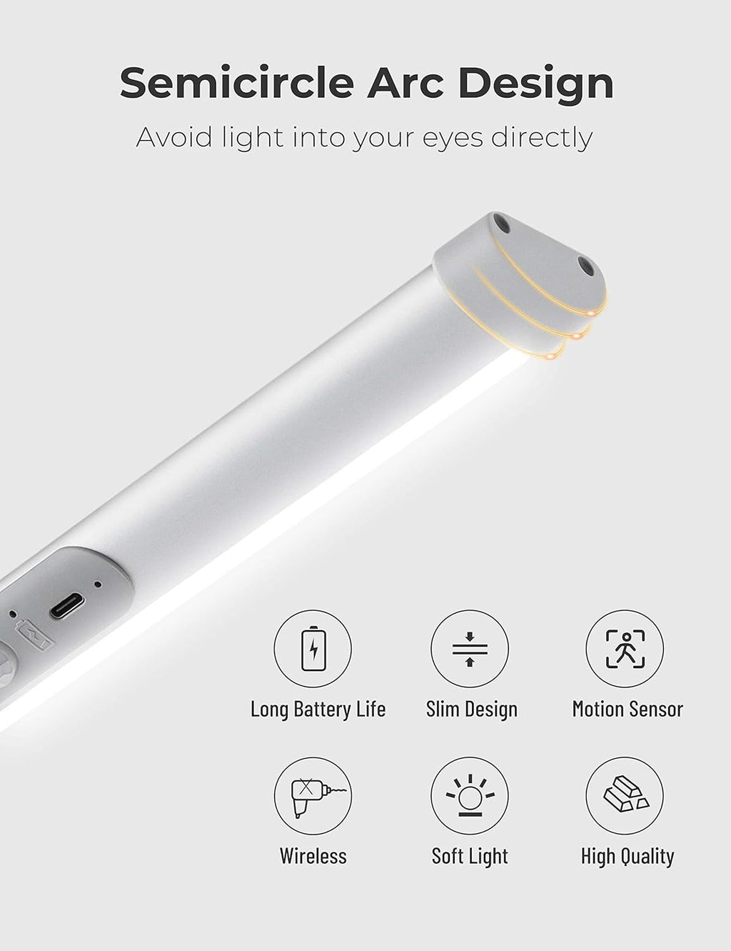 Automatic Closet Lighting Motion Sensor Rechargeable Battery Operated Closet Light with Eye-Protection Design Under Cabinet Light LED for Wireless Pantry Light Wardrobe Lights (100Lumen, 6000k 80+CRI)