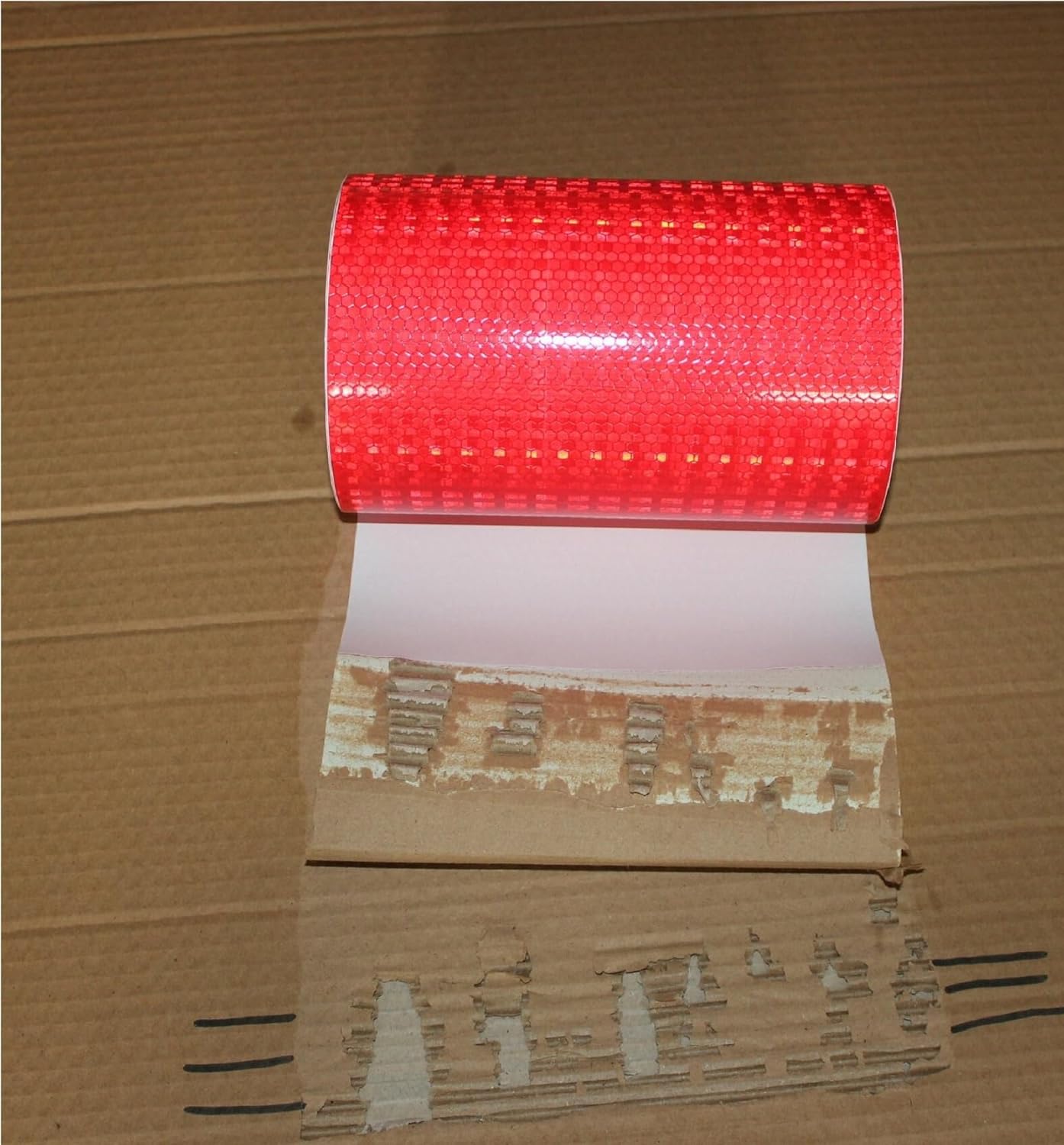 Reflective Tape Red Outdoor Waterproof 8 inch, High Visibility Industrial Marking Tape, Safety Adhesive Stickers (11 feet)