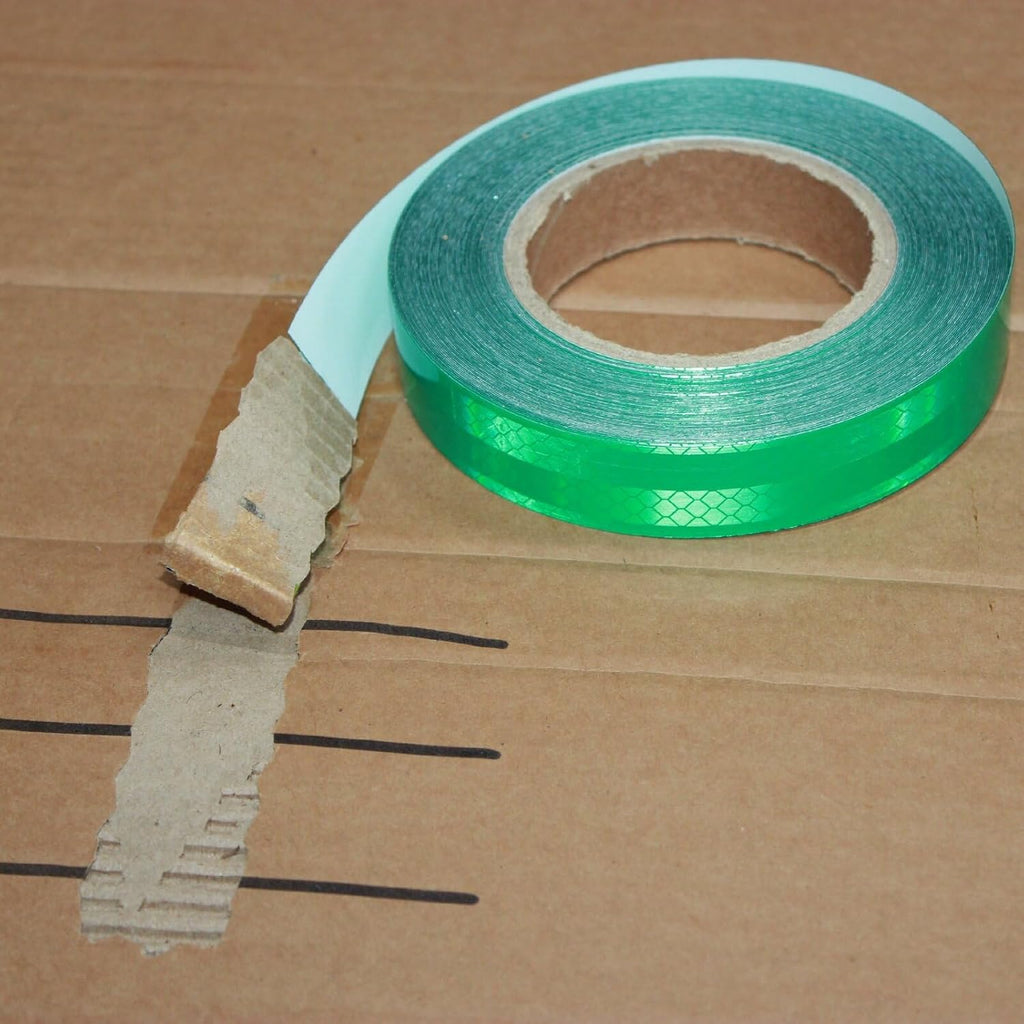 Non Fading Reflective Tape Green Outdoor Waterproof 1 inch, High Visibility Warning Industrial Marking Tape, Safety Stickers (68 feet)