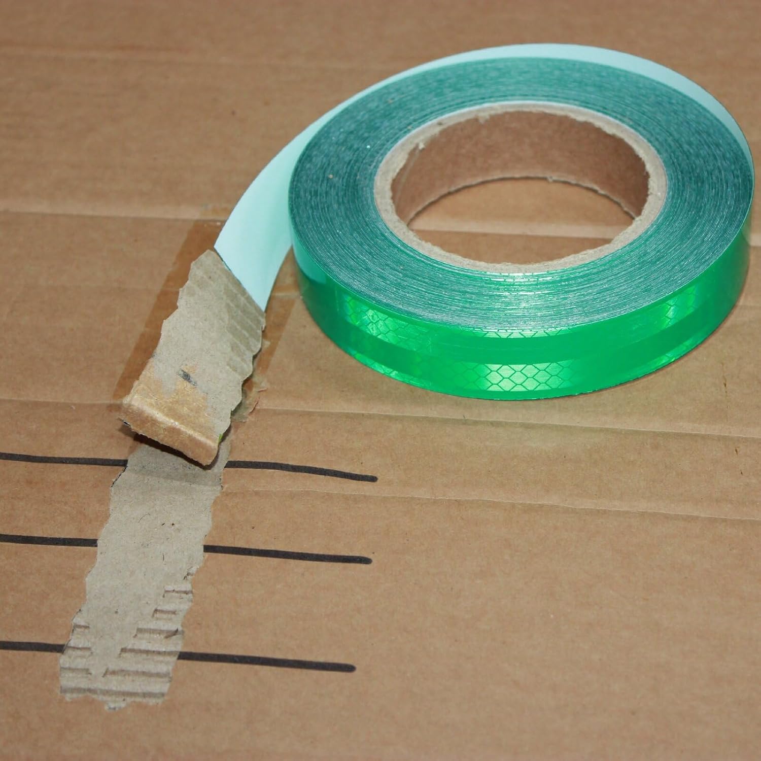 Non Fading Reflective Tape Green Outdoor Waterproof 1 inch, High Visibility Warning Industrial Marking Tape, Safety Stickers (68 feet)