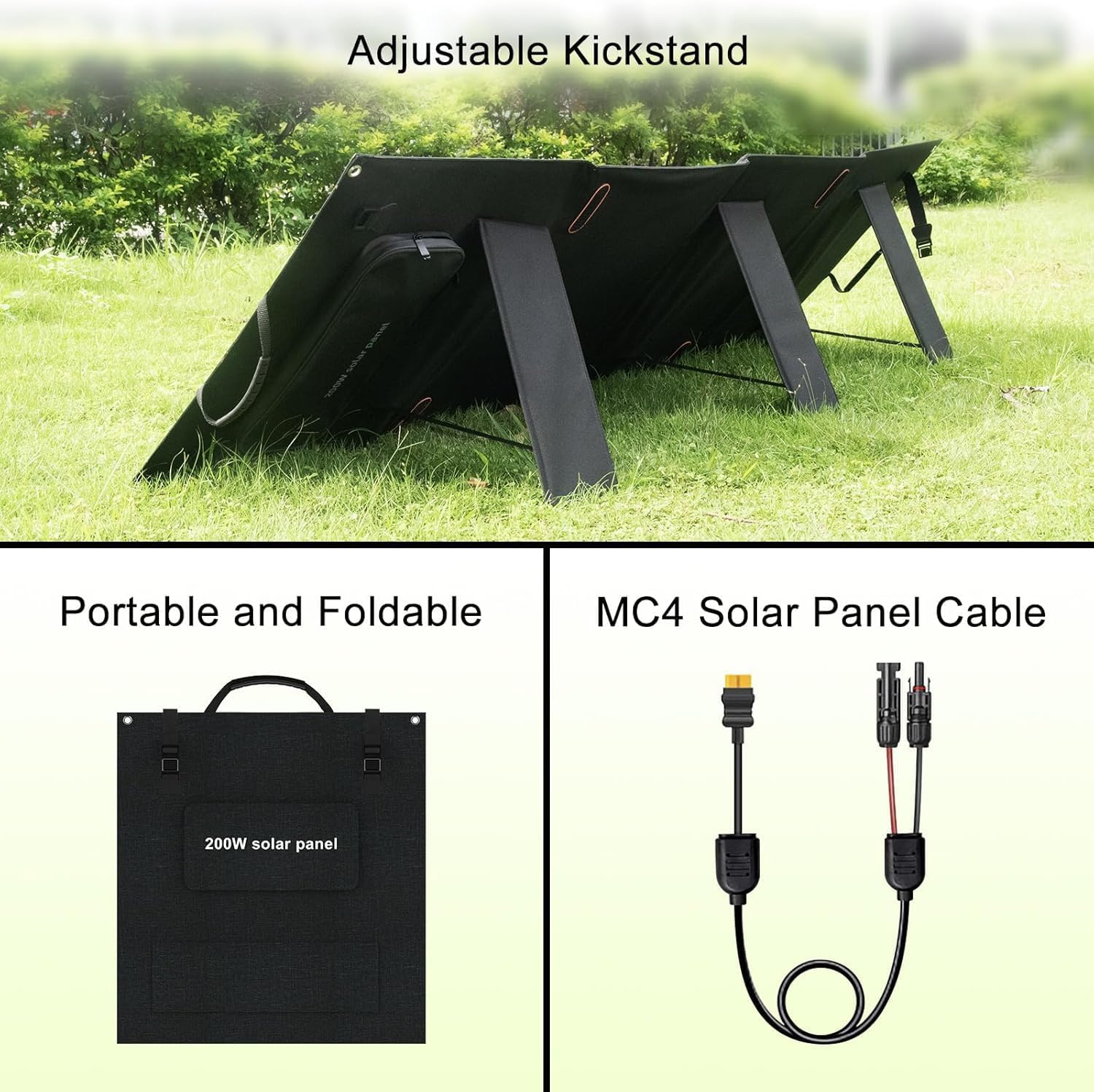 400 Watt Portable Solar Panel 18V, Foldable Solar Panel Design (27.5lbs), 23.4% High-Efficiency Monocrystalline for Portable Power Station, Foldable & Durable, for RV, Camping, Home Backup