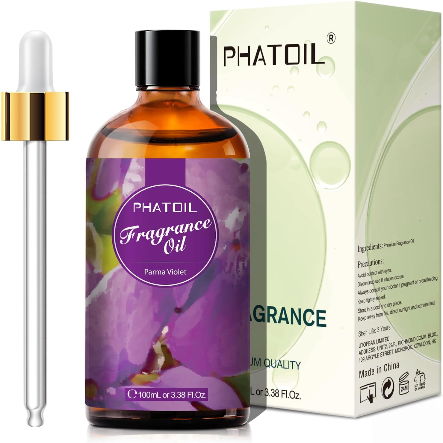 PHATOIL 3.38FL.OZ Parma Violet Fragrance Oils for Aromatherapy, Essential Oils for Diffusers for Home, Perfect for Diffuser, DIY Candle and Soap Making, DIY Scented Products - 100ml