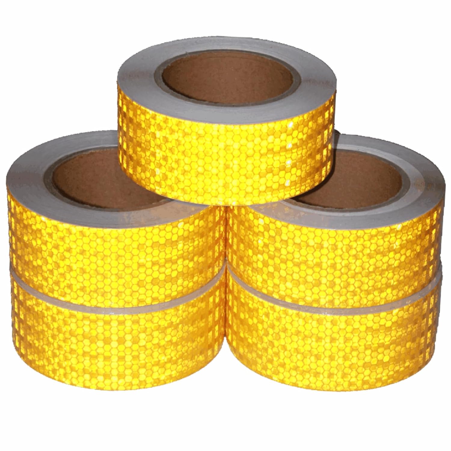 Yellow Reflective Tape 2 inch Wide, Outdoor Waterproof High Visibility Warning Industrial Marking Tape, Safety Stickers (68 feet,5 Rolls)