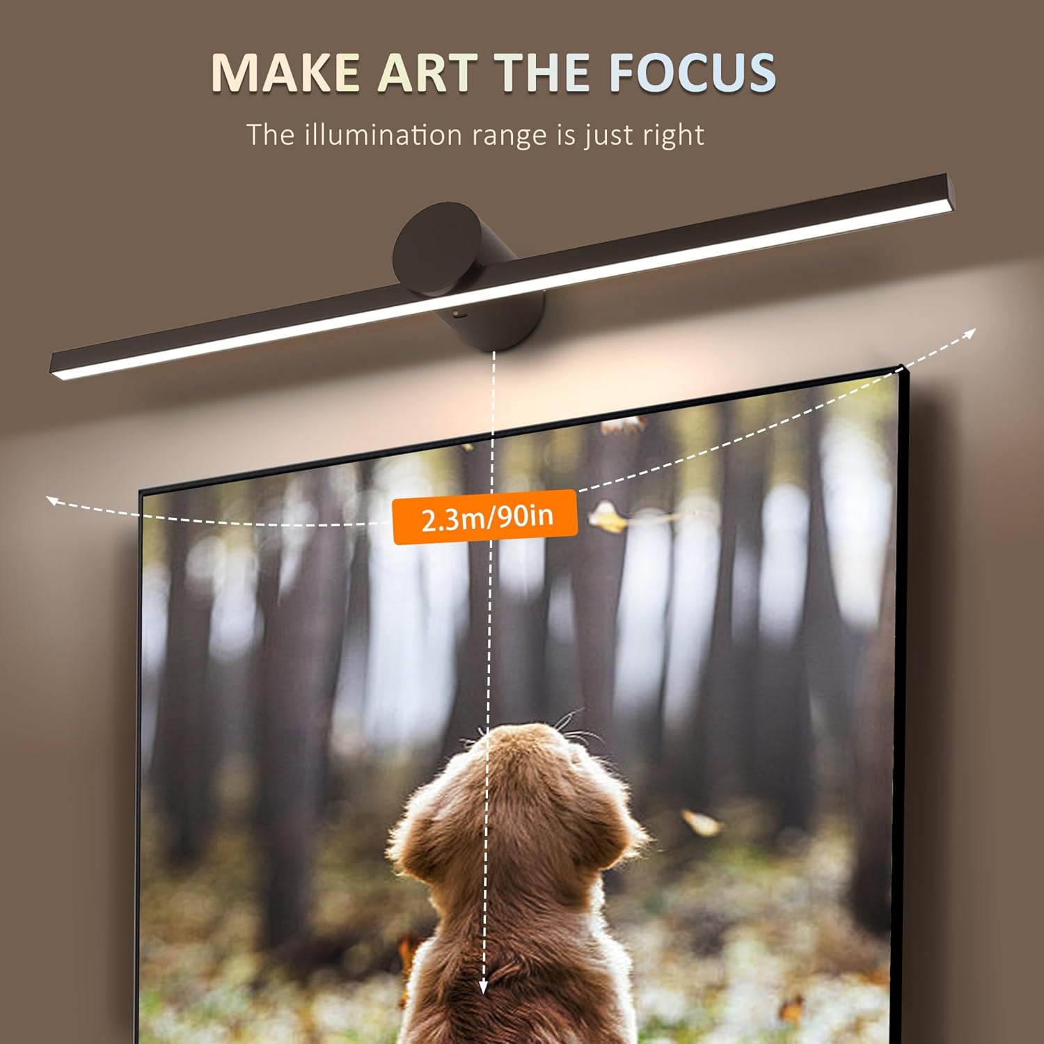ZitoStory Battery Operated Picture Light for Wall with Remote,Minimalism Wireless Dimmable Art Lights for Paintings Rechargeable Gallery Light Artwork Lighting for Canvas, Portrait (Black,23'' Inch)