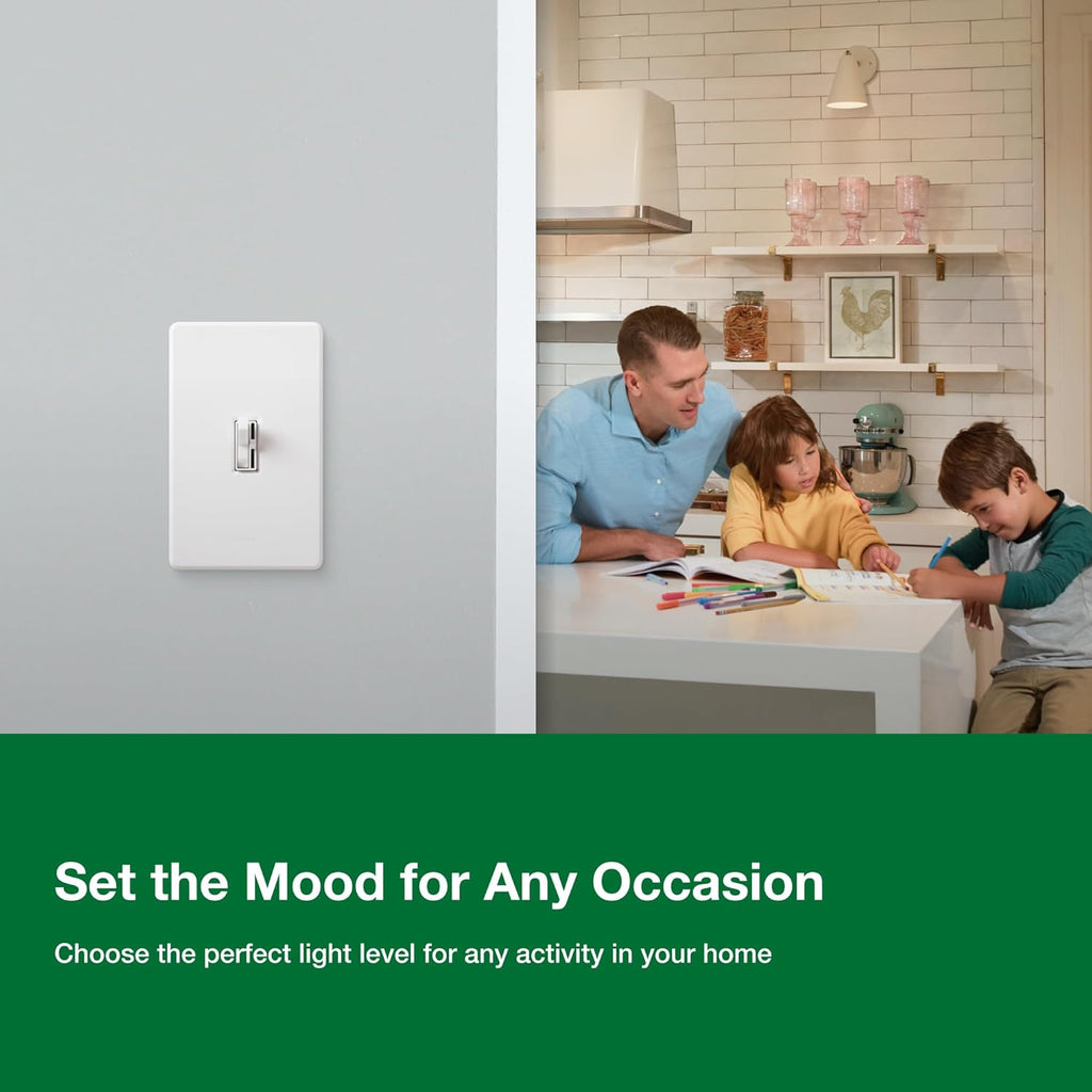Lutron Ariadni/Toggler LED+ Dimmer Light Switch for Dimmable LED, Halogen and Incandescent Dimmer Switch, 150W, Single-Pole/3-Way, AYCL-153P-IV, Ivory