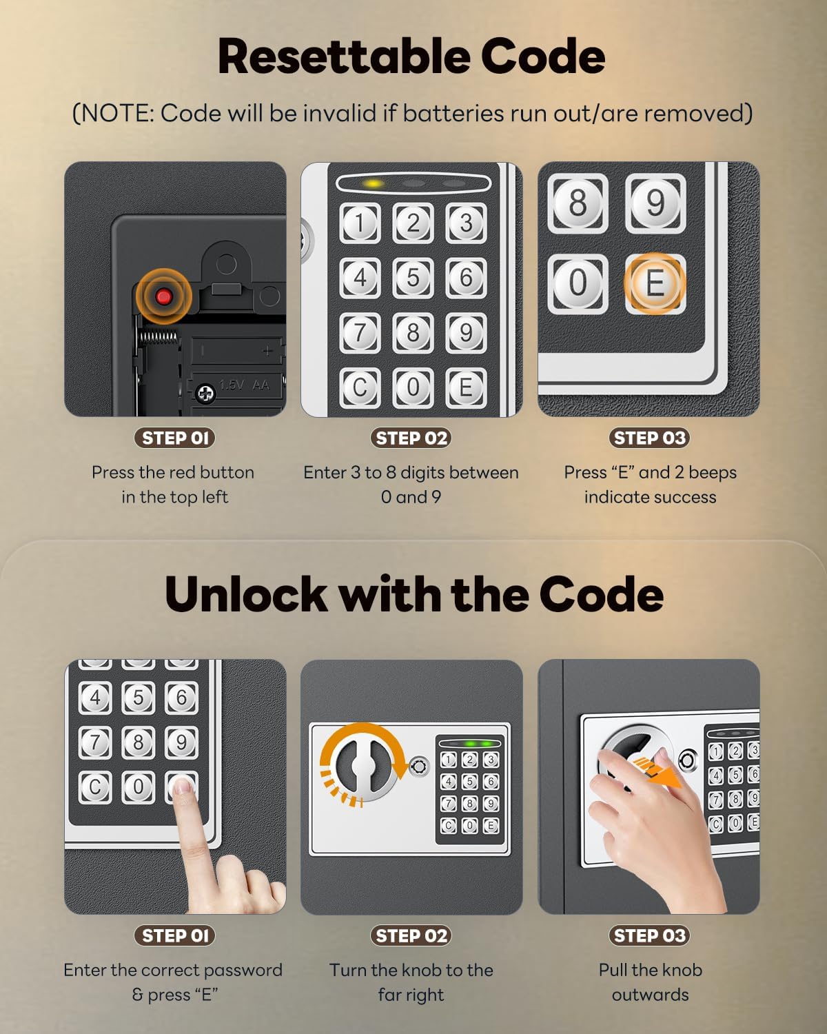 Uniclife 70 Position Key Cabinet with Combination & Key Lock Wall Mounted Security Keys Safe Key Organizer Black Digital with Keypad Adjustable Racks Key Tags & Permanent Pen (Batteries Not Included)