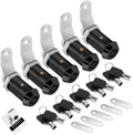 5 Pack Cabinet Lock with Keys, 1-1/8” RV Storage Lock Keyed Alike, RV Locks for Storage Door, Camper Cabinet Door Toolbox Lock Mailbox RV Cam Locks with Manual (Black -5 Pack, 1-1/8 Inch)