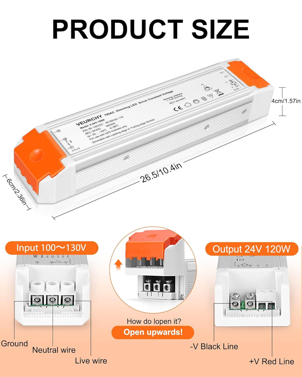24V Dimmable LED Driver 120W AC 120V to DC 24 Volt Dimmable Lighting Low Voltage Transformers Compatible with Lutron & Leviton Dimmer Switches, 24V Power Supply for LED Strip Lights 2 Pack