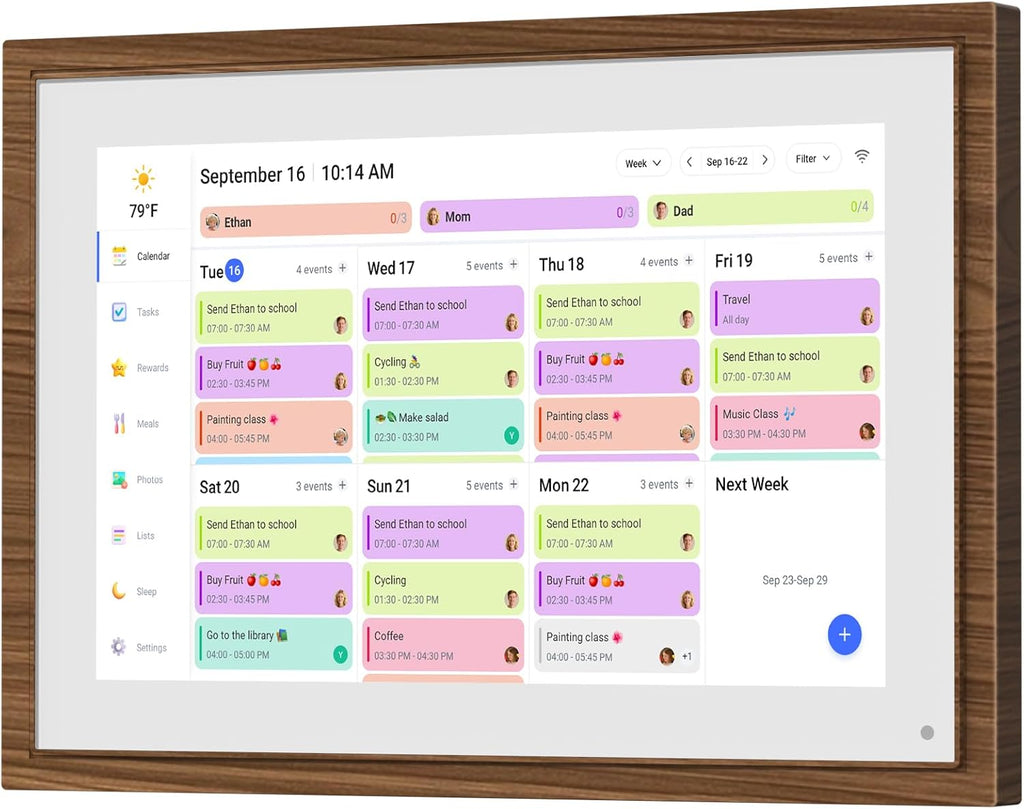 10.1 Inch Digital Calendar Chore Chart with Touchscreen - Full HD Interactive Display, Wall & Desk Mountable Family Planner, to-Do List & Meal Planner, Digital Picture Frame Gifts for Women Mom