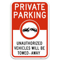 Brimar 10"x14" Private Parking Sign - Rust Free Aluminum, Weatherproof, Clear Designation for Private Parking Areas, Essential for Property Owners.