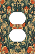 Outlet Covers William Morris Abstract Floral Plant Pattern Orangeyellowgreen 1 Gang Duplex Wall Plate Decorative Switch Plates Electrical Receptacle Faceplate Light Switch Cover for Bedroom