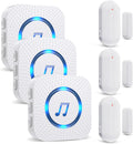 SanJie Door Chime, Door Open Contact Sensor Alarm with 500 FT Range,55 Chimes 5 Adjustable Volume for Business/Store/Home/Office When Entering 3 Sensors + 1 Receiver