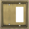 Henne Bery Sunken Pearls Heavy Duty Decorative Wall Plate Switch Plate Outlet Cover (Blank/Decorator, Antique Brass)