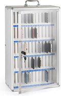Loghot Aluminum Alloy Pocket Chart Cell Phones Storage Cabinet for Cell Phones, Wall-Mounted Cell Phone Locker Phone Holder with Lock for Classroom, Office, Can be Carried by Hand (60 Slots)