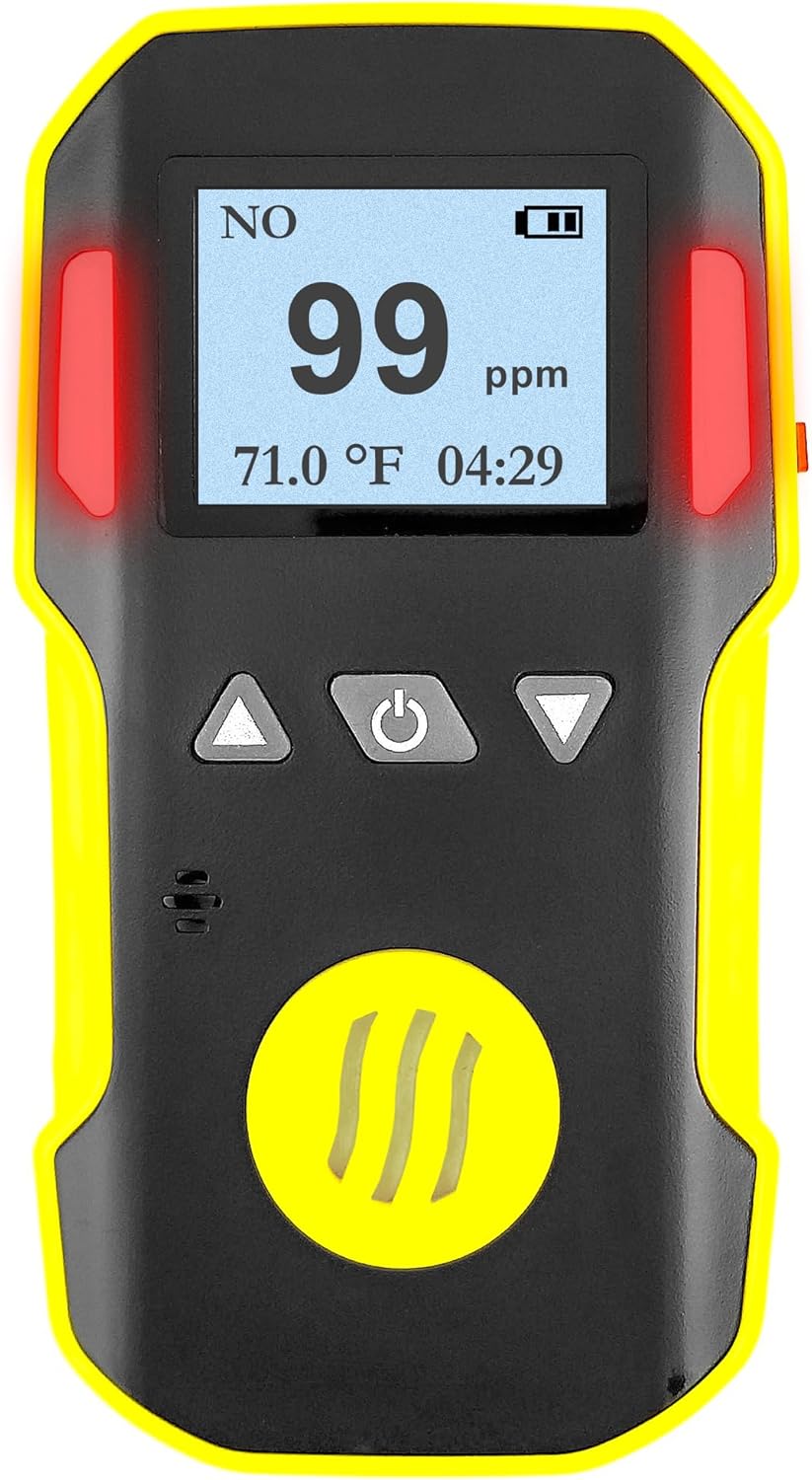 Nitric Oxide Detector by Forensics | USA NIST Calibrated & Certificate | USB Recharge | Adjustable Sound, Light & Vibration Alarms | 0-250ppm NO |