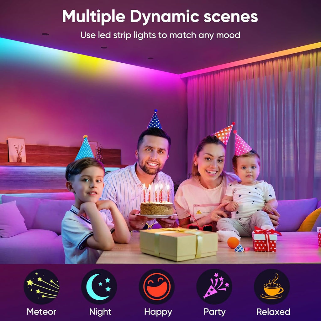 Led Lights for Bedroom IC+RGB 166FT Music Sync Color Changing Led Strip Lights with Remote App Control Led Strip, Led Lights for Room Home Kitchen Decor Party