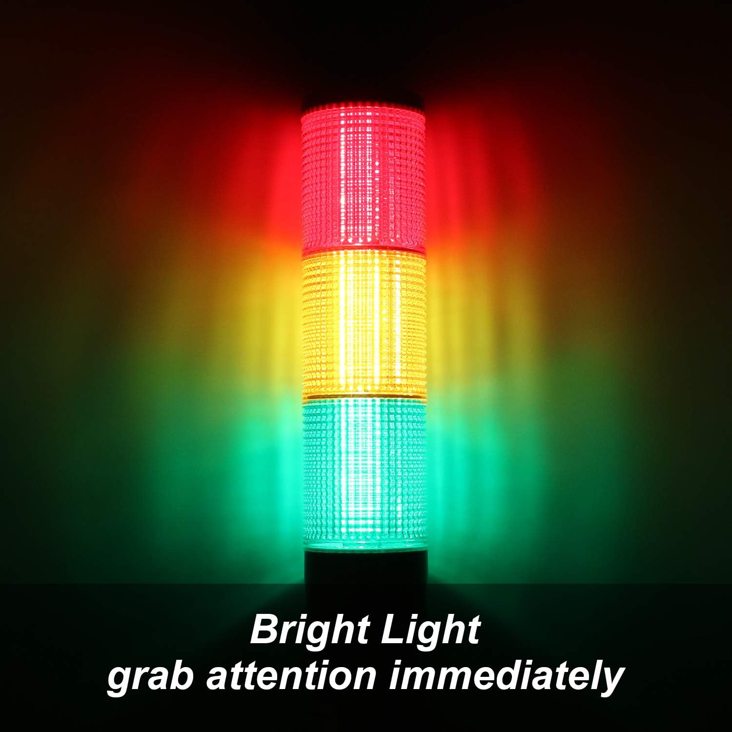 Tower Stack Lights, Industrial Warning Signal Lights Tower Lamps Column, Factory Workshop Safety RGB Signal Indicator, LED Andon Lights (110V, 2 Tiers, with Sound)