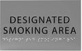 6" X4" Designated Smoking Area Sign - ADA Compliant Tactile Graphics Grade 2 Braille Text | Smoking Permitted Wall Signs for Offices, Private Businesses, Schools, and Restaurants