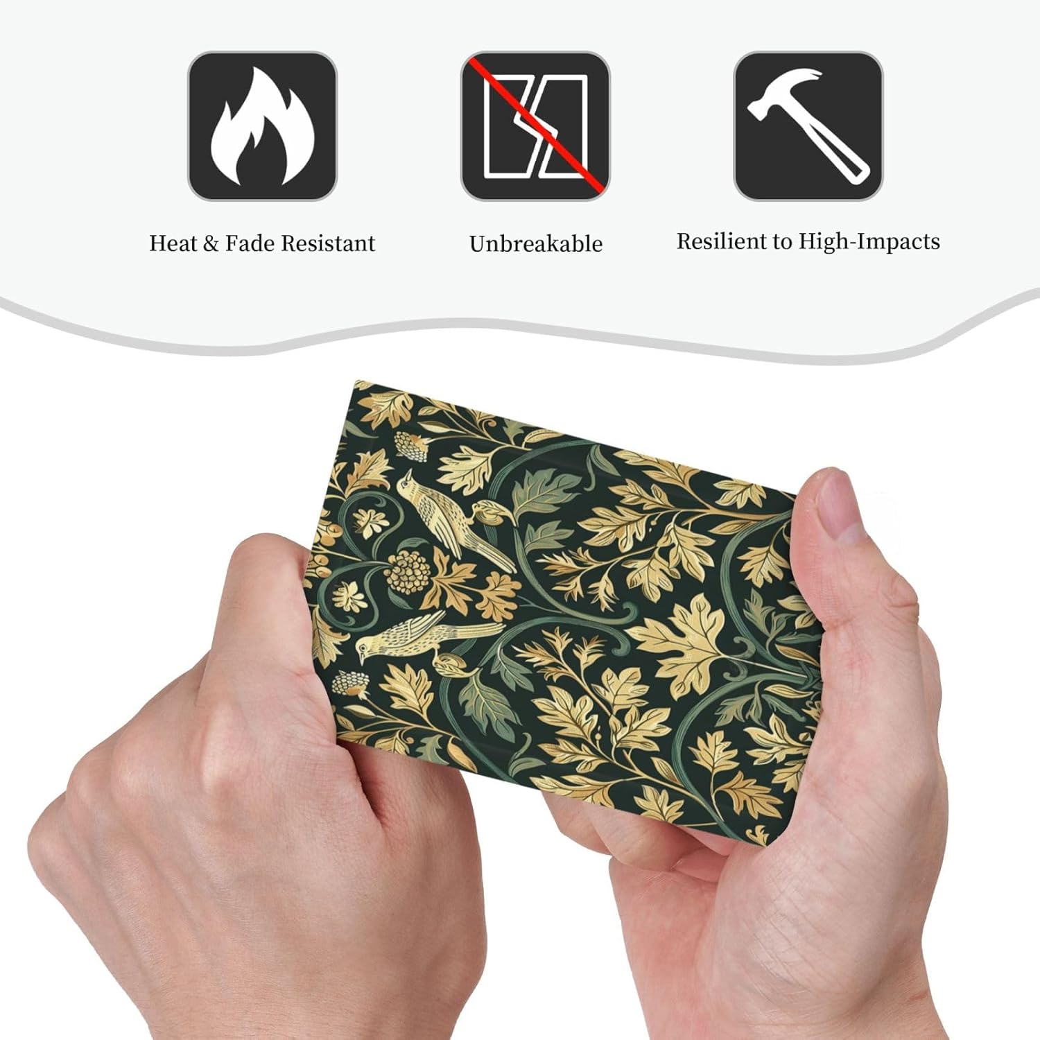 Light Switch Cover Plate William Morris Vintage Botanical Birds Golden Green Leaves 1 Gang No Device Blank Electrical Wall Plates Faceplate Decorative Switch Plate for Bedroom Home Decor
