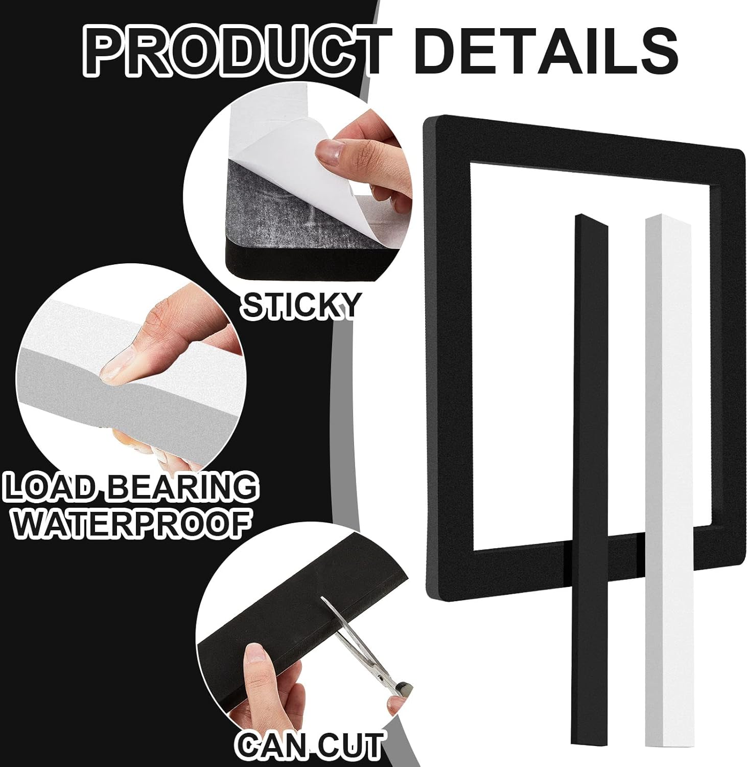 BBTO 2 Set 14 Inch Rv Camper Roof A/C Gasket Kit Air Conditioner Seal Repair Replacement Self Adhesive Picture Frame Gasket and Waterproof Compression Self Adhesive Leveling Pads