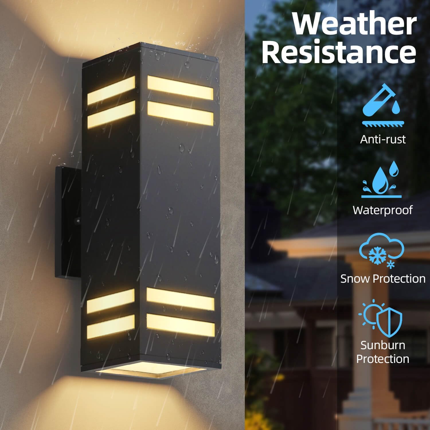 Dusk to Dawn Outdoor Lighting 2 Pack, Modern Outdoor Wall Lights Black Exterior Lighting Fixtures Wall Mount with E26 Base, Waterproof Sconce Outside Lights for House Porch, Bulbs Included