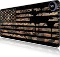 Heated Mouse Pad with 3 Levels Heated & 3 Hours Auto Shut-Off Mouse Pad for Warming Hands in Office Home, 31.5" x 13"Large Safe Desk Mat Hand Warmer，Vintage Flag