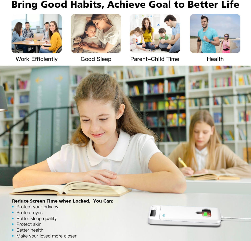 ySky Cell Phone Lock Box with Timer,Portable Timed Phone Lock Box for iPhone and Android Phones, Self-Control Timer Phone Locker to Help Kids,Students Focus Back