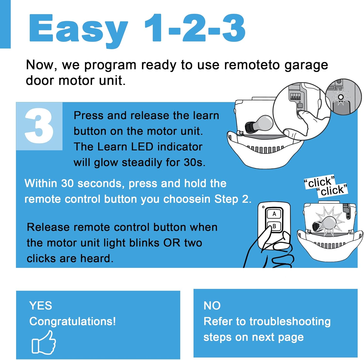 Garage Door Opener Keypad with 2 Garage Door Opener Remote for Liftmaster Chamberlain Craftsman Remote Keypad 877MAX 893LM 893Max 971LM 371LM, Purple Yellow Red Orange Learn Button