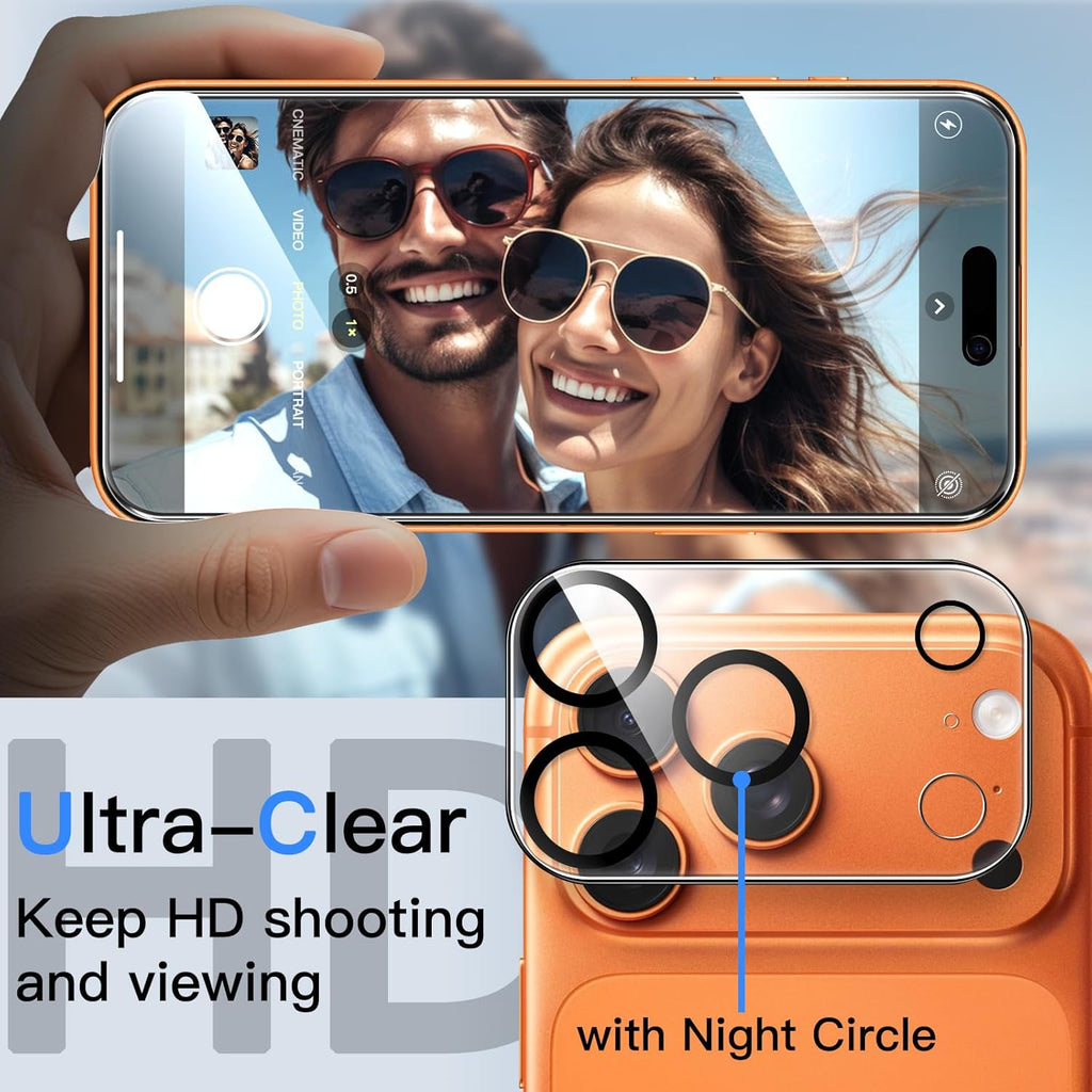 JETech Privacy Screen Protector for iPhone 17 Pro Max 6.9-Inch with Camera Lens Protector, Anti-Spy Tempered Glass Film, Easy Installation Tool, 2-Pack Each