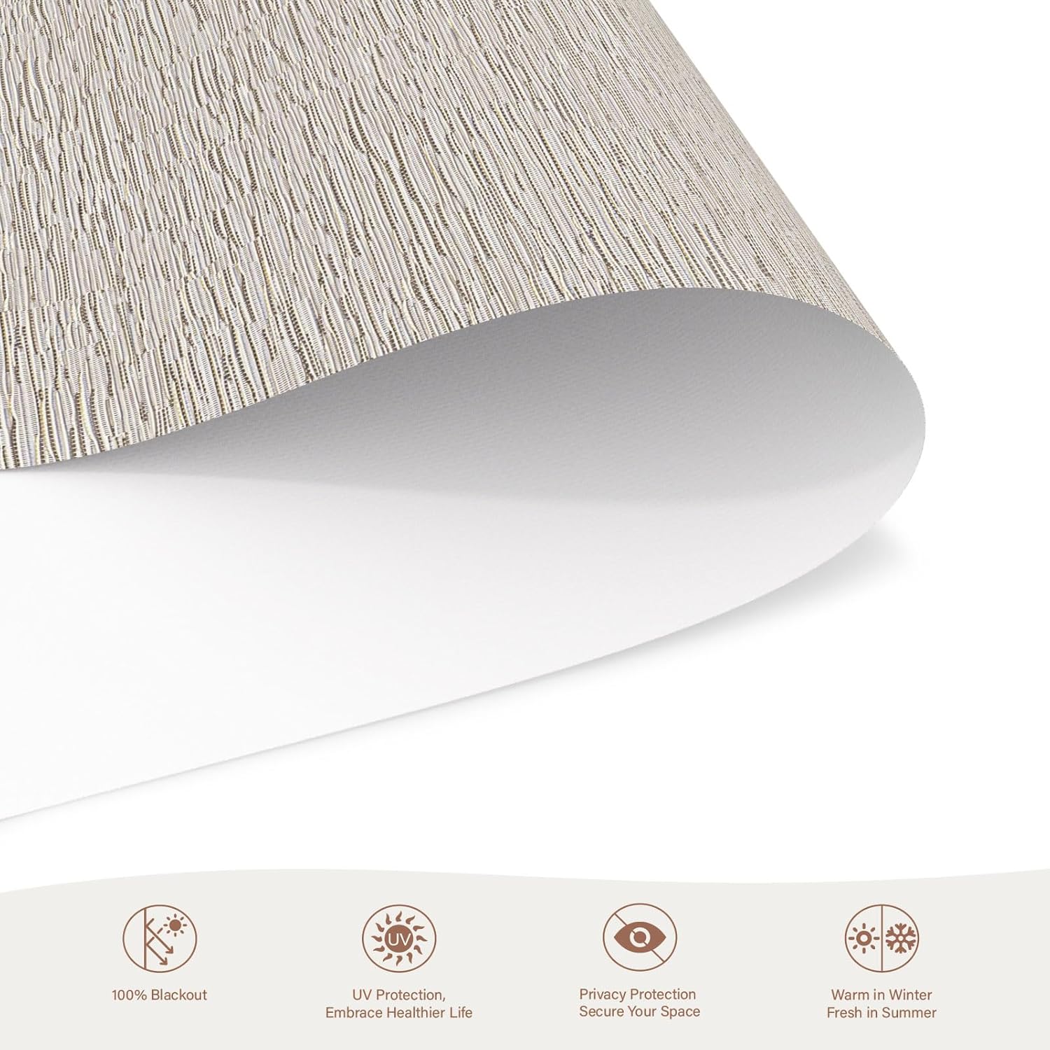 Motorized Roller Blinds with Remote, 100% Blackout Automatic Roller Shades for Bedroom, Bathroom, and Living Room, Customized Size, Pebble Grey Beige