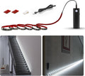 WOBANE LED Closet Light Motion Activated,Battery Powered Stick-on Anywhere,Homelife Motion Sensor Strip Lighting,Rechargeable Night Lights for Closet Hallway Stairway 6.56ft,6000K White,Black