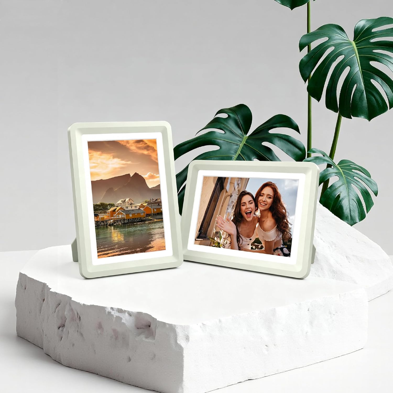 Light Gray 5x7 Picture Frame with Acrylic Front 6 Pack, ABS Frame for 5x7 or 4x10 Photos, Shatterproof UV-Resistant Tabletop Photo Frame, Vertical/Horizontal Display for Home Décor
