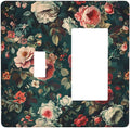 Outlet Covers Baroque Vintage Peony Flower Floral 1 Toggle 1 Rocker Combination Decorative Wall Plate Electrical Switch Plates Light Switch Cover Plate for Bedroom Farmhouse Decor