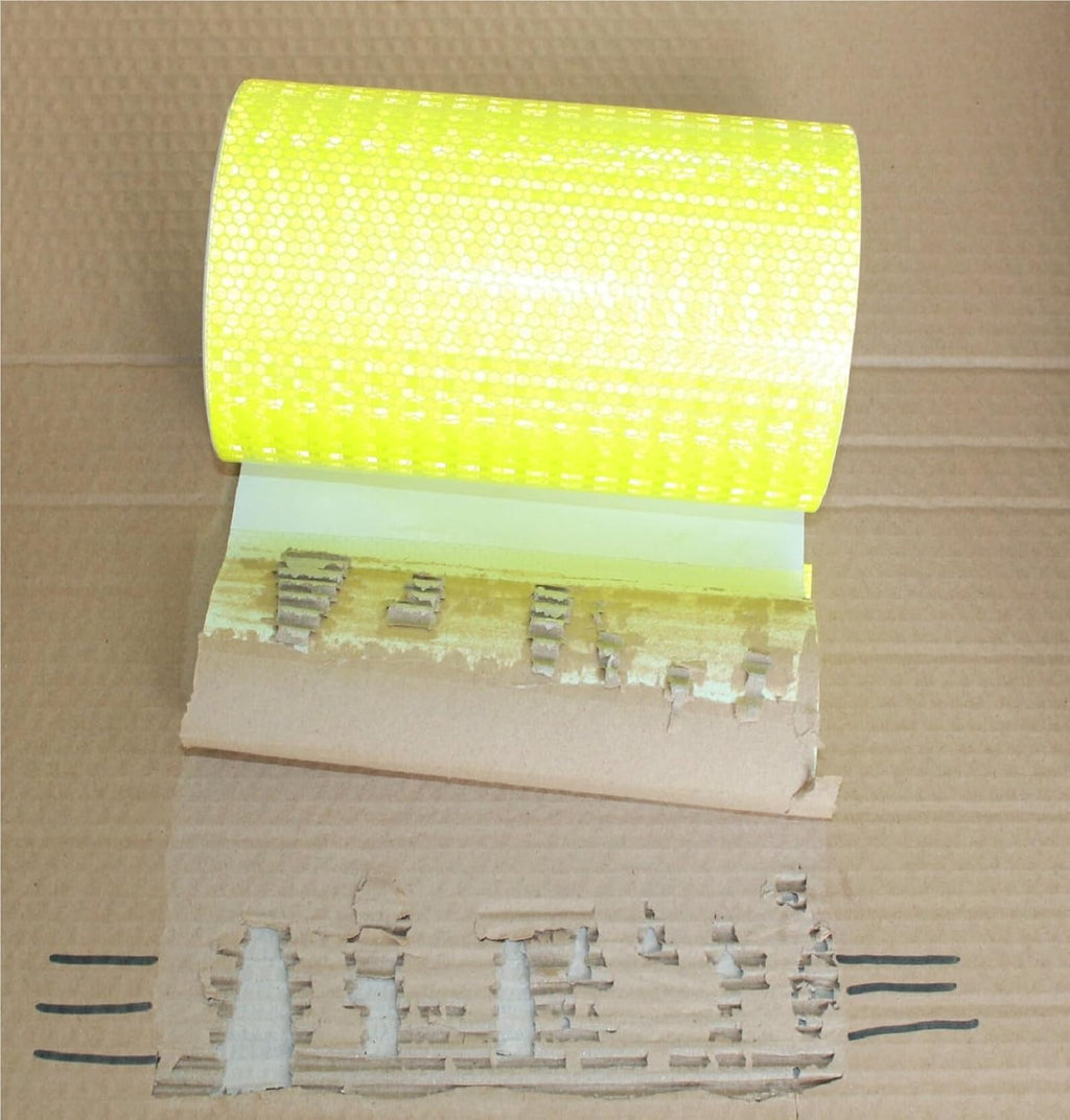 Fluorescent Yellow Reflective Tape Outdoor Waterproof 8 inch, High Visibility Warning Safety Industrial Marking Tape (11 feet)
