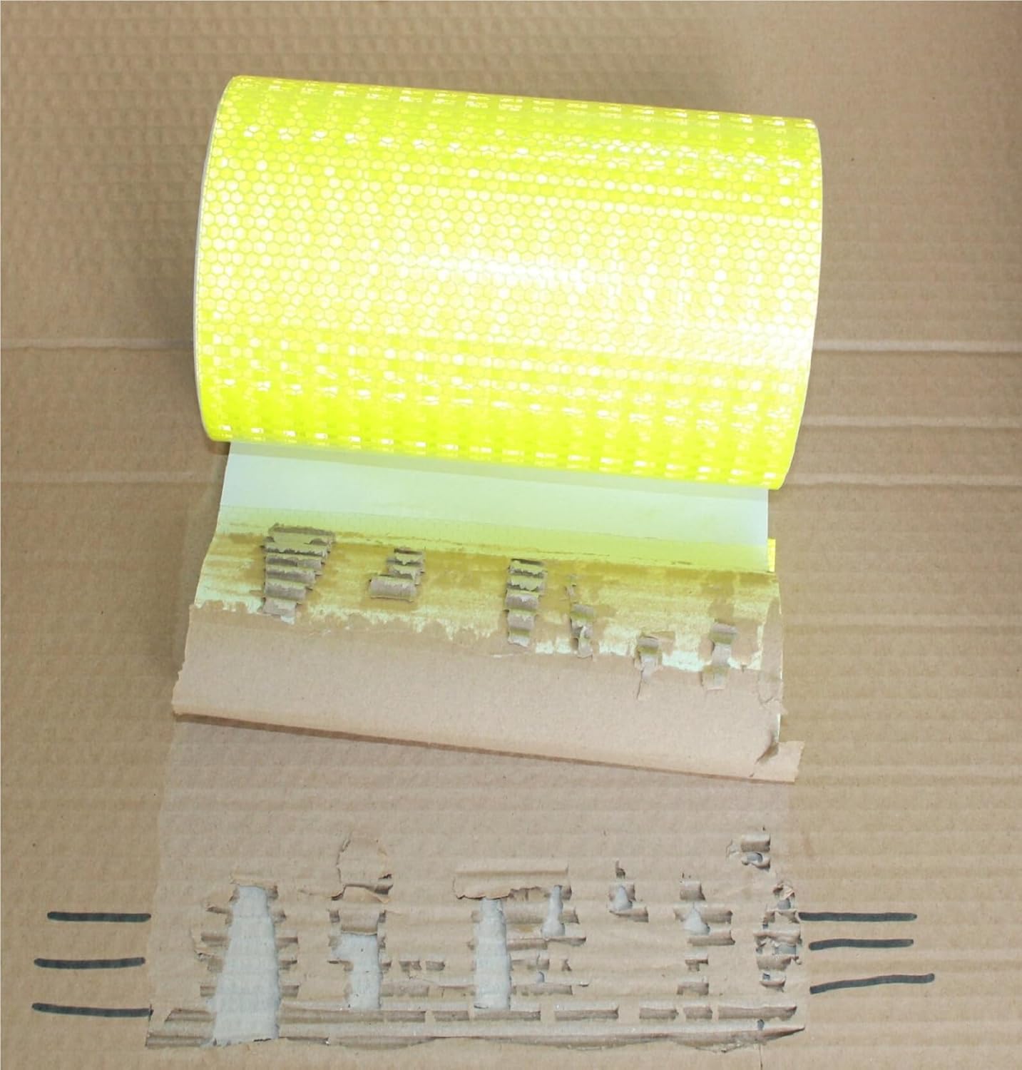 Fluorescent Yellow Reflective Tape Outdoor Waterproof 8 inch, High Visibility Warning Safety Industrial Marking Tape (11 feet)