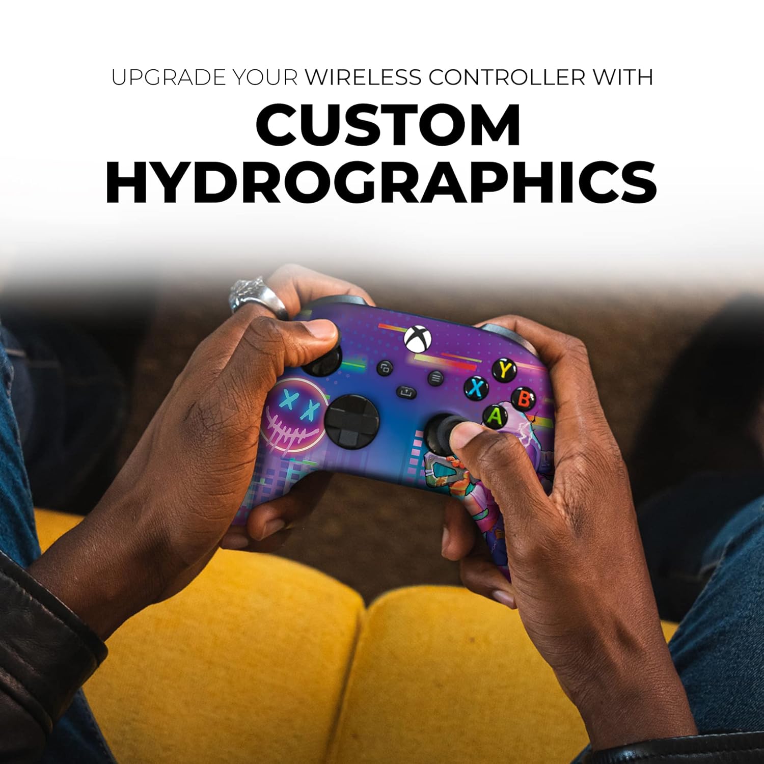 DreamController Neonabyss Custom X-box Controller Wireless compatible with X-box One/Series X/S Proudly Customized in USA with Permanent HYDRO-DIP Printing(NOT JUST A SKIN) (MODDED)