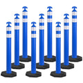 OrangeStar 9-Pack 42" Traffic Delineator Post Cones with Heavy Duty Rubber Base, Blue Safety Cones for Road, Parking Lot, Warehouse, Construction Zone Safety