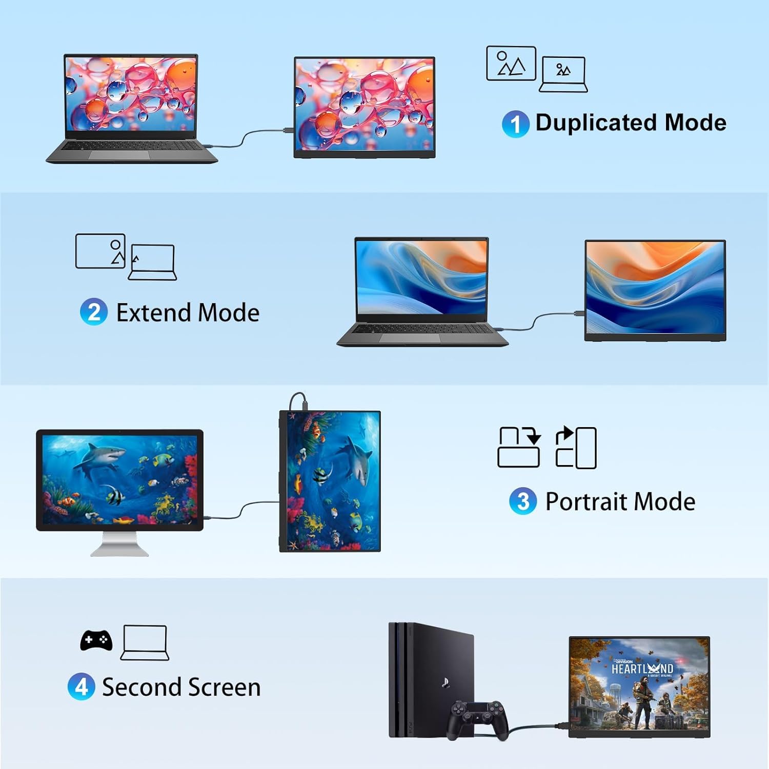 Portable Monitor 10.5'' 1920 * 1280 Ultra-Slim Mini Monitor 3:2,500nits,2000:1,Standard USB C HDMI HDR Computer Monitor for Laptop Switch Mac Phone