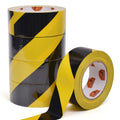TAPEBEAR Hazard Caution Tape, 2inch x 150 Feet(50yds) Self Adhesive Warning Tape for Steps, High Visibility Yellow Black Tape for Outdoor Construction Warning, Danger Zone, 5Rolls