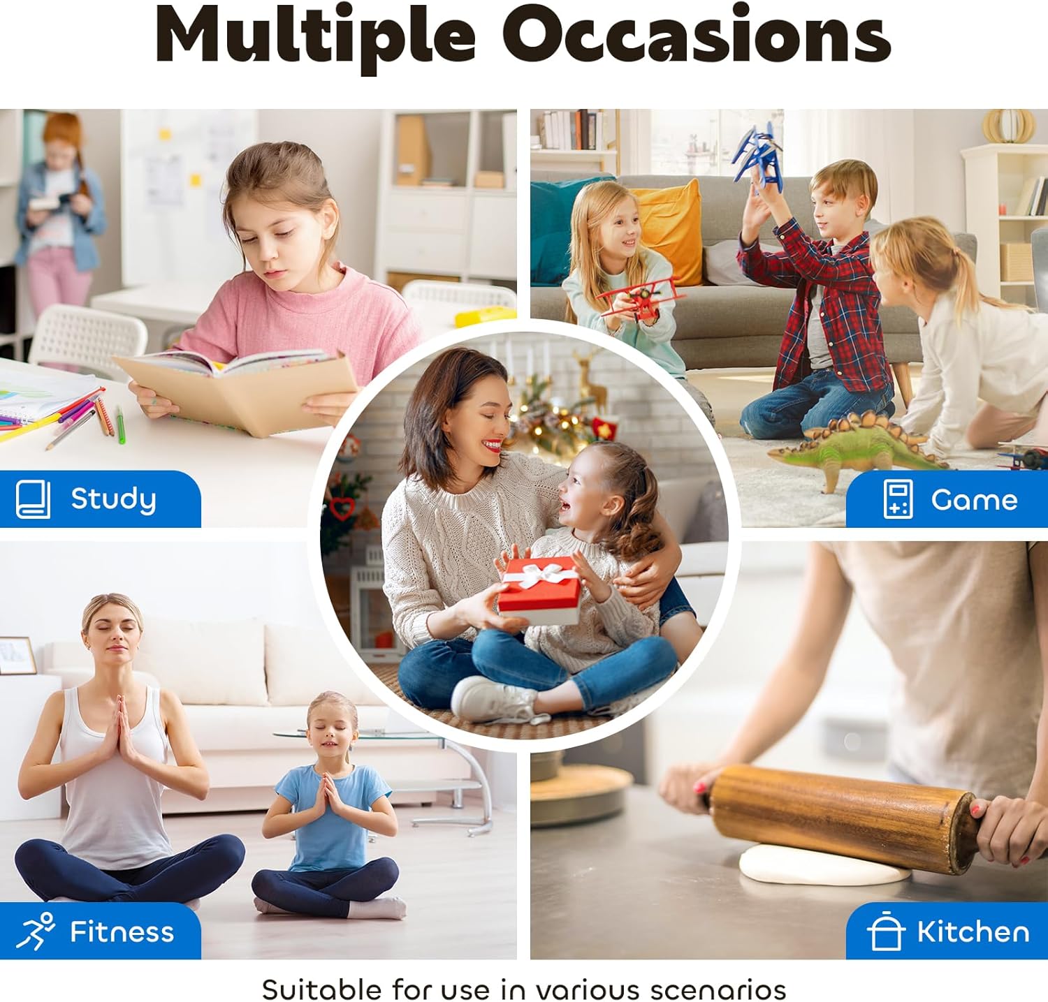 Visual Timer for Kids 60-Minute - Silent Analog Countdown Time Timer with Optional Alarm, Focus Tool for ADHD & Autism, Time Management for Homework, Chores, Office, Kitchen, Teaching & Study Routines