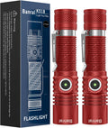 Banral Rechargeable Tactical Flashlights, High Lumens Small Mini USB-C LED Flashlight, Compact EDC Flash Light, 4 Modes&Memory Function, Waterproof Pocket Lights for Home,Camping,Emergency (2, Red)