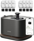 PETLIBRO Upgrade Cordless Cat Water Fountain + 8 Packs Genuine Cat Fountain Filter Replacement, App Monitoring 3L/101oz Dockstream 2 Pet Water Fountain with Stainless Steel Tray, 4-Month Set Easy-Swap