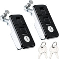 Black Compression Latch Lock Industrial Zinc Alloy for RV Camper Electrical Enclosures, Truck Tool Boxes & Machinery, Adjustable Lever Push Nutton Boat Hatch Latches Hand Operated, 2 Pack