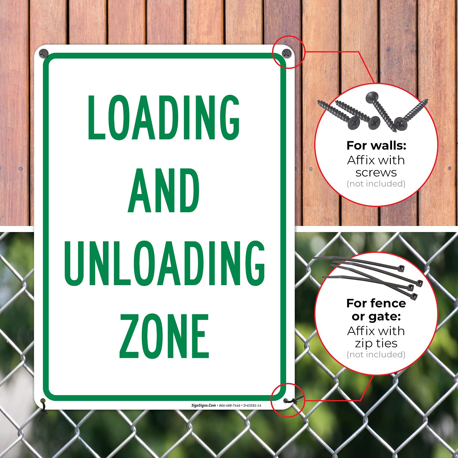 Loading and Unloading Zone Sign, 10x14 Inches, Rust Free .040 Aluminum, Fade Resistant, Made in USA