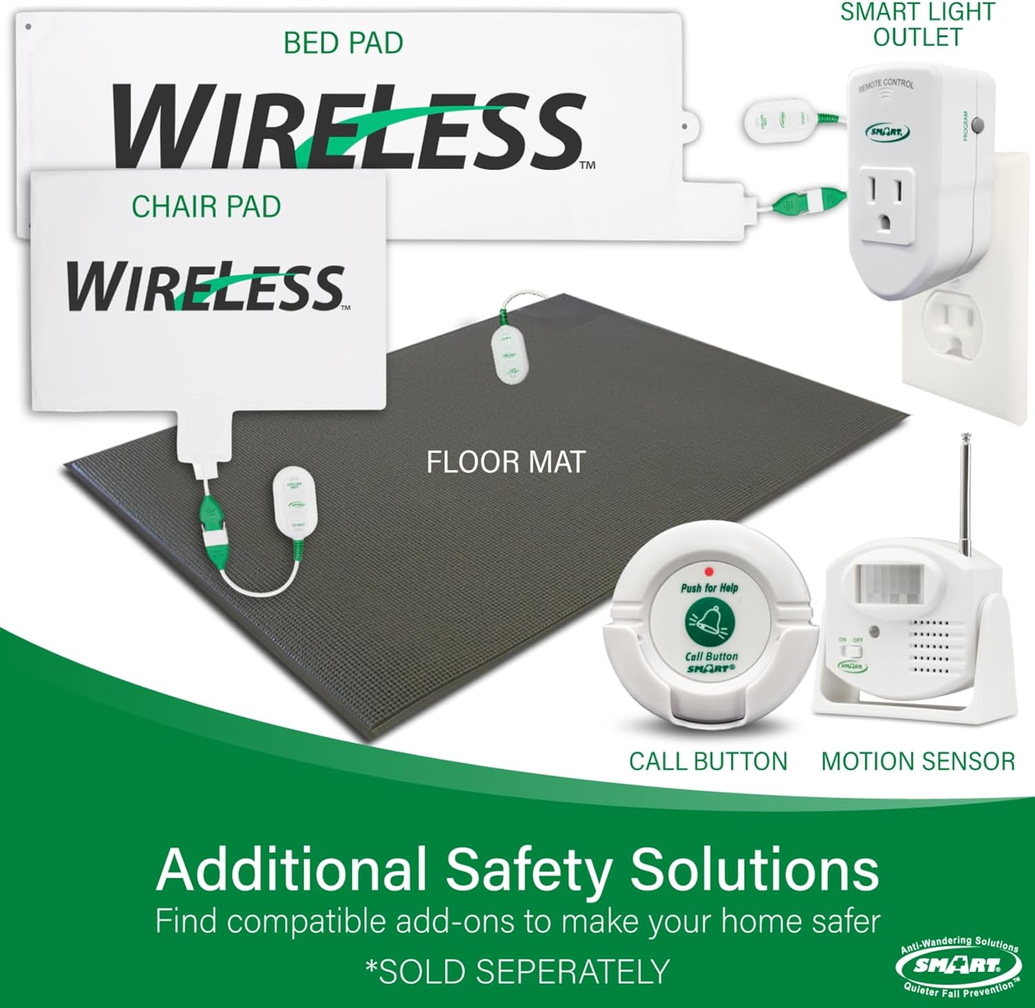 Smart Caregiver Wireless Monitor with 2 Nurse Call Buttons - Cordless Monitor with Two Call Buttons Alerts Caregiver up to 300 ft Away - Know When They Need Help! (Two Call Button to Pager)