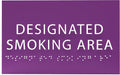 6" X4" Designated Smoking Area Sign - ADA Compliant Tactile Graphics Grade 2 Braille Text | Smoking Permitted Wall Signs for Offices, Private Businesses, Schools, and Restaurants