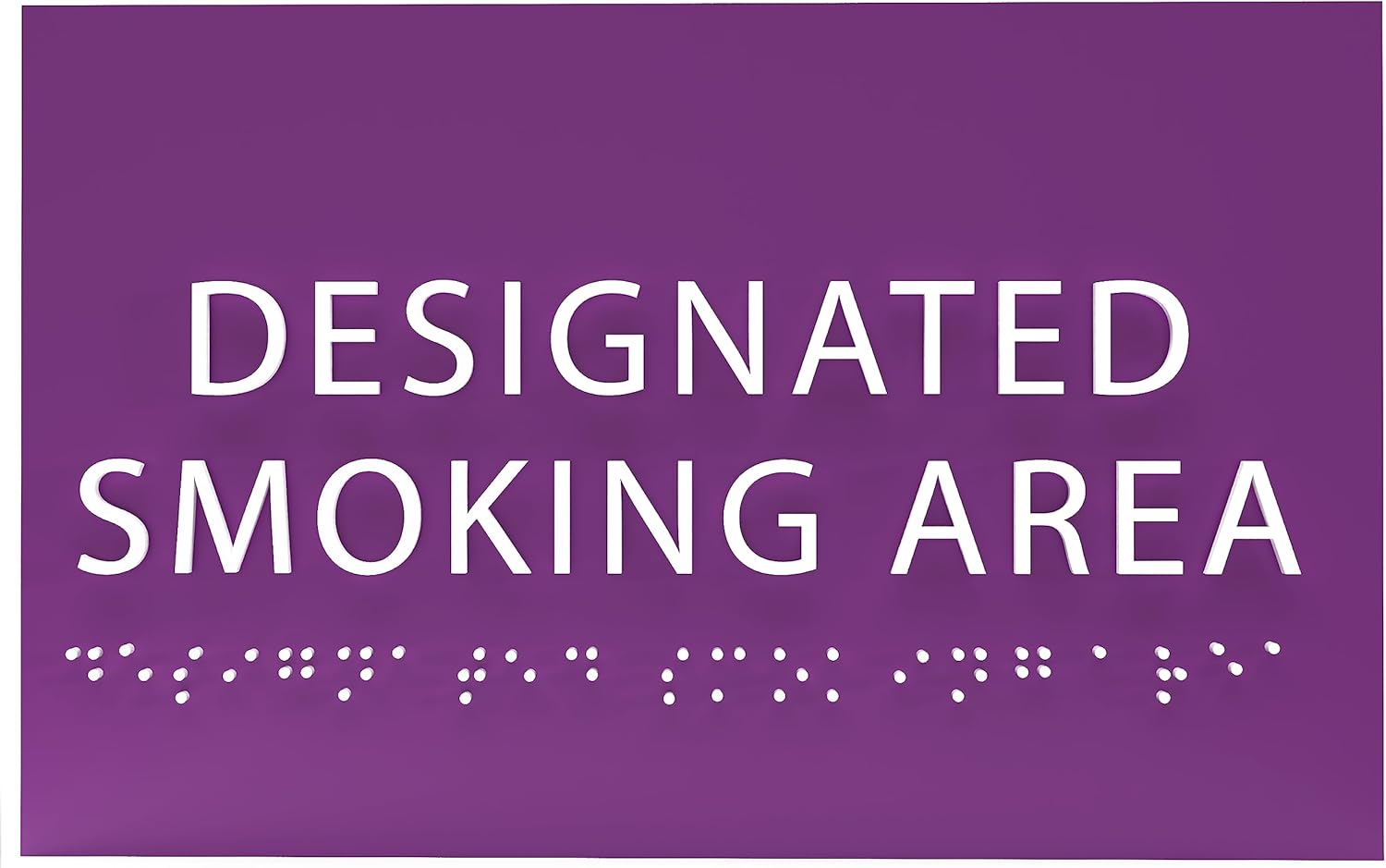 6" X4" Designated Smoking Area Sign - ADA Compliant Tactile Graphics Grade 2 Braille Text | Smoking Permitted Wall Signs for Offices, Private Businesses, Schools, and Restaurants