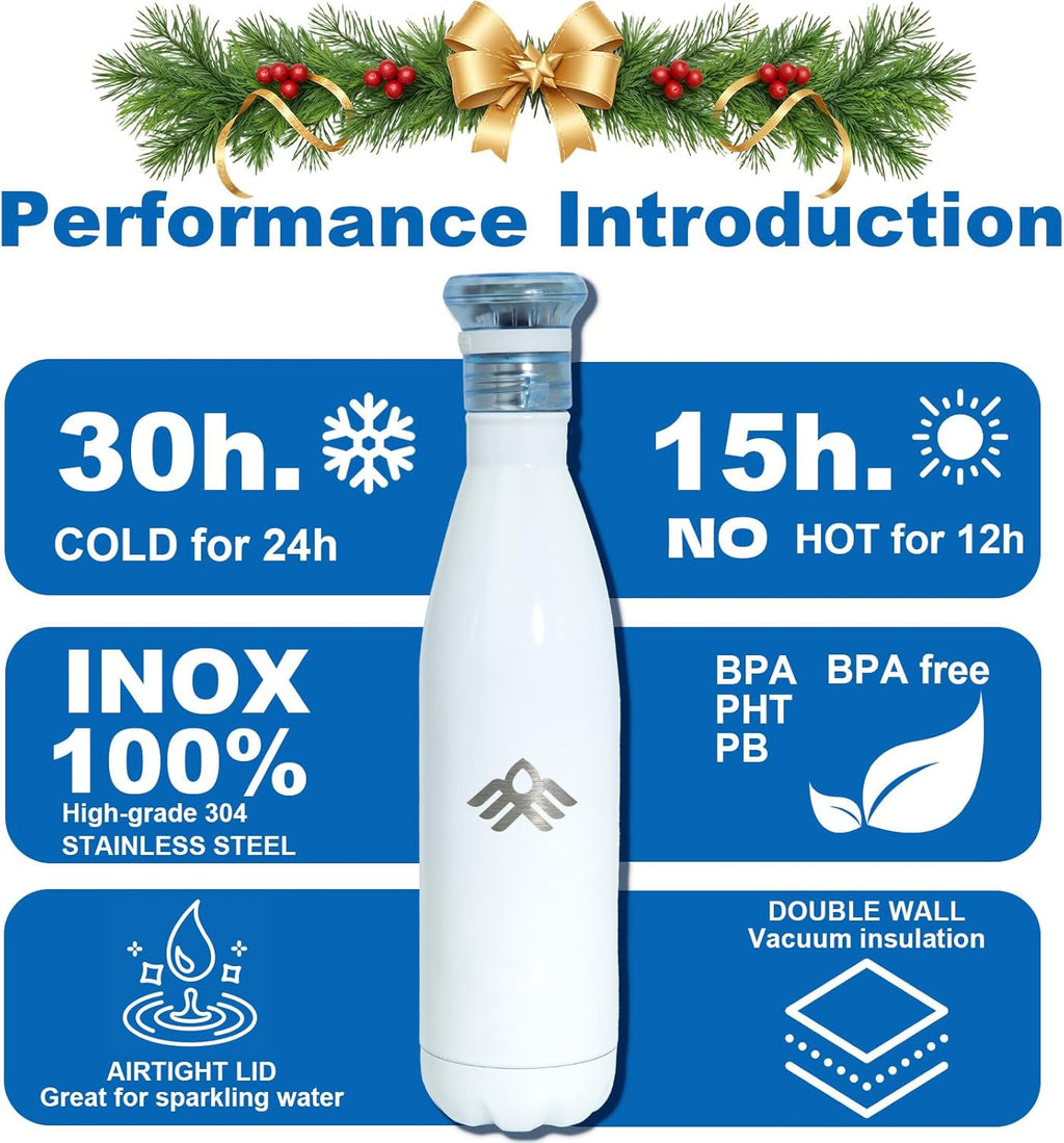 27 oz Smart Self Cleaning Water Large Bottle Cobalt 304 Stainless Steel Insulated Light Purifying Bottle LED + Activated-Carbon Filter USB-C Rechargeable BPA-Free for Outdoor & Sports